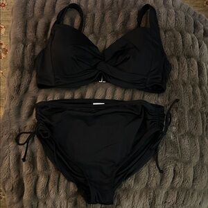 Lands' End Black Women's Bikini Set